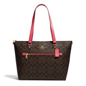 COACH GALLERY TOTE IN SIGNATURE CANVAS BAG 79609 BROWN WATERMELON NWT